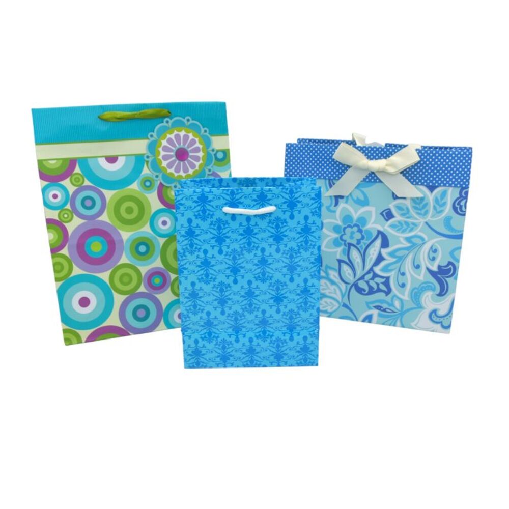 Celebration Gift Bag Set in Blue, Set of 3